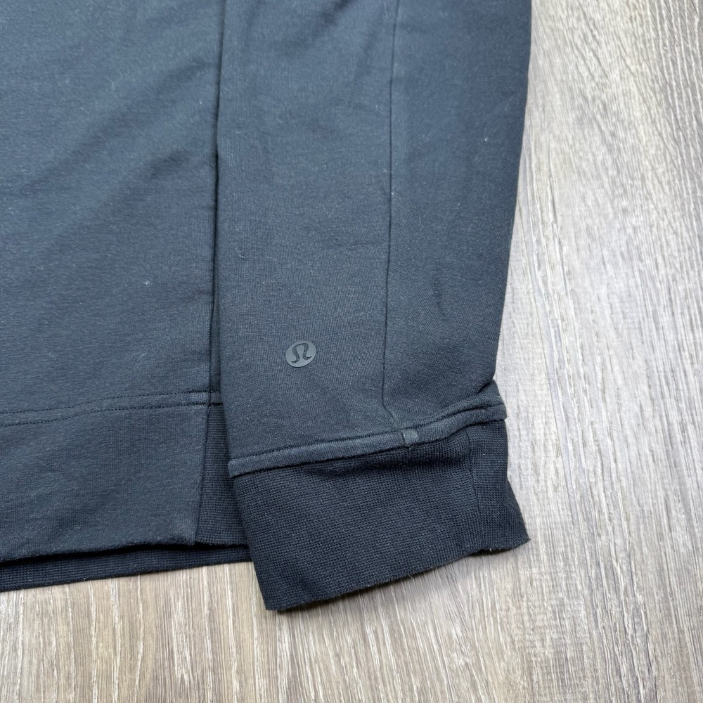 Lululemon Mens Black City Sweat Crewneck Logo Pullover Sweatshirt Size Large - Picture 3 of 11